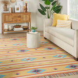 Nourison Baja Tribal Yellow 8' x 10' Area -Rug, Easy -Cleaning, Non Shedding, Bed Room, Living Room, Dining Room, Kitchen (8x10)