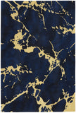 Nourison Symmetry Abstract Navy 5'3" x 7'9" Area -Rug, Easy -Cleaning, Non Shedding, Bed Room, Living Room, Dining Room, Kitchen (5x8)
