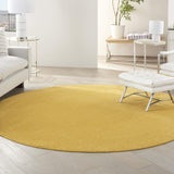 Nourison Essentials Indoor/Outdoor Yellow 8' x Round Area Rug, Easy Cleaning, Non Shedding, Bed Room, Living Room, Dining Room, Backyard, Deck, Patio (8 Round)