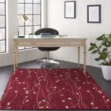 Nourison Grafix Red 5'3" x 7'3" Area -Rug, Modern, Botanical , Bed Room, Living Room, Dining Room, Kitchen, Easy -Cleaning, Non Shedding, (5' x 7')