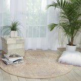 Nourison Graphic Illusions Vintage Ivory 5'3" x ROUND Area -Rug, Easy -Cleaning, Non Shedding, Bed Room, Living Room, Dining Room, Kitchen (5 Round)