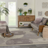 Nourison Graphic Illusions Mid-century Grey 6'7" x 9'6" Area -Rug, Easy -Cleaning, Non Shedding, Bed Room, Living Room, Dining Room, Kitchen (6x9)