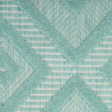 Nourison Versatile Indoor/Outdoor Aqua/Teal 8' x 10' Area-Rug, Easy-Cleaning, Non Shedding, Bed Room, Living Room, Dining Room, Deck, Backyard, Patio, High Traffic Area (8x10)
