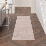 Nourison Whimsicle Pink Ivory 2' x 6' Area Rug, Contemporary, Artistic, Easy Cleaning, Non Shedding, Bed Room, Living Room, Dining Room, Kitchen, (6' Runner)