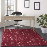 Nourison Grafix Red 5'3" x 7'3" Area -Rug, Modern, Botanical , Bed Room, Living Room, Dining Room, Kitchen, Easy -Cleaning, Non Shedding, (5' x 7')