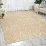 Nourison Tranquility Transitional Beige 3'9' x 5'9' Area -Rug, Easy -Cleaning, Non Shedding, Bed Room, Living Room, Dining Room, Kitchen (4x6)