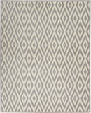 Nourison Grafix Mid-century White/Grey 7'10" x 9'10" Area Rug, Easy Clean, Non Shedding, Bed Room, Living Room, Dining Room, Kitchen (8x10)