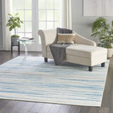 Nourison Jubilant Abstract Blue 8'6" x 12' Area -rug, Easy -cleaning, Non Shedding, Bed Room, Living Room, Dining Room, Kitchen (9x12)