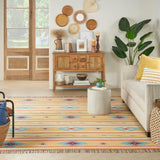 Nourison Baja Tribal Yellow 8' x 10' Area -Rug, Easy -Cleaning, Non Shedding, Bed Room, Living Room, Dining Room, Kitchen (8x10)