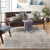 Nourison Rustic Textures Rustic Ivory/Blue 5'3" x 7'3" Area -Rug, Easy -Cleaning, Non Shedding, Bed Room, Living Room, Dining Room, Kitchen (5x7)