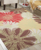 Nourison Home & Garden Indoor/Outdoor Green 10' x 13' Area -Rug, Easy -Cleaning, Non Shedding, Bed Room, Living Room, Dining Room, Kitchen (10x13)