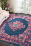 Nourison Passion Blue 8' x 10' Area Rug, Boho, Traditional, Easy Clean, Non Shedding, Bed Room, Living Room, Hallway (8x10)