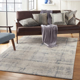 Nourison Rustic Textures Rustic Ivory/Blue 5'3" x 7'3" Area -Rug, Easy -Cleaning, Non Shedding, Bed Room, Living Room, Dining Room, Kitchen (5x7)