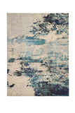 Nourison Celestial Modern Abstract Ivory/Teal Blue 9' x 12' Area-Rug, Easy-Cleaning, Non Shedding, Bed Room, Living Room, Dining Room, Kitchen (9x12)