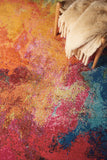 Nourison Celestial Red Palette 5'3" x 7'3" Area Rug, Watercolor, Easy Cleaning, Non Shedding, Bed Room, Living Room, Dining Room, Kitchen, (5' x 7')