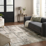 Nourison Eco-Friendly Geometric Ivory Multicolor 9' x 12' Area Rug, Easy Clean, Non Shedding, Bed Room, Living Room, Dining Room, Kitchen (9x12)