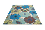 Nourison Home & Garden Indoor-Outdoor Light Blue 7'9'' x 10'10'' Area-Rug, Easy-Cleaning, Non Shedding, Bed Room, Living Room, Dining Room, Kitchen (8x11)
