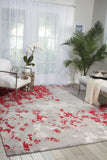 Nourison Twilight Abstract Grey/Red 7'9" x 9'9" Area -Rug, Easy -Cleaning, Non Shedding, Bed Room, Living Room, Dining Room, Kitchen (8x10)