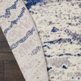 Nourison Twilight Beach Ivory Blue 8' x ROUND Area -Rug, Easy -Cleaning, Non Shedding, Bed Room, Living Room, Dining Room, Kitchen (8 Round)