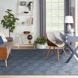 Nourison Versatile Indoor/Outdoor Navy Blue 7' x 10' Area Rug, Easy Cleaning, Non Shedding, Bed Room, Living Room, Dining Room, Deck, Backyard, Patio, High Traffic Area (7x10)