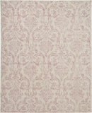Nourison Jubilant Damask Ivory/Pink 8'6" x 12' Area -Rug, Easy -Cleaning, Non Shedding, Bed Room, Living Room, Dining Room, Kitchen (9x12)