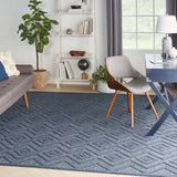 Nourison Versatile Indoor/Outdoor Navy Blue 7' x 10' Area Rug, Easy Cleaning, Non Shedding, Bed Room, Living Room, Dining Room, Deck, Backyard, Patio, High Traffic Area (7x10)