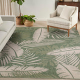 Nourison Garden Oasis Tropical Green Ivory 8' x 10' Area Rug, Easy Cleaning, Non Shedding, Bed Room, Living Room, Dining Room, Kitchen (8x10)
