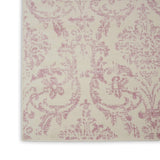 Nourison Jubilant Damask Ivory/Pink 8'6" x 12' Area -Rug, Easy -Cleaning, Non Shedding, Bed Room, Living Room, Dining Room, Kitchen (9x12)