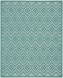 Nourison Versatile Indoor/Outdoor Aqua/Teal 8' x 10' Area-Rug, Easy-Cleaning, Non Shedding, Bed Room, Living Room, Dining Room, Deck, Backyard, Patio, High Traffic Area (8x10)