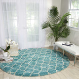 Nourison Amore Moroccan Aqua 7'10' x 10'10' Area-Rug, Easy-Cleaning, Non Shedding, Bed Room, Living Room, Dining Room, Kitchen (8x11)
