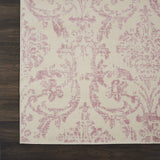 Nourison Jubilant Damask Ivory/Pink 7' x 10' Area -Rug, Easy -Cleaning, Non Shedding, Bed Room, Living Room, Dining Room, Kitchen (7x10)