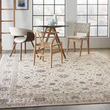 Nourison Sleek Textures Traditional Ivory 7'10" x 10'6" Area Rug, Easy Clean, Non Shedding, Bed Room, Living Room, Dining Room, Kitchen (8x11)