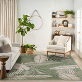 Nourison Garden Oasis Tropical Green Ivory 8' x 10' Area Rug, Easy Cleaning, Non Shedding, Bed Room, Living Room, Dining Room, Kitchen (8x10)