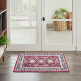 Nourison Fulton Tribal Red 2' x 3' Area -Rug, Easy -Cleaning, Non Shedding, Bed Room, Living Room, Dining Room, Kitchen (2x3)
