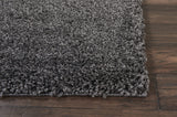 Nourison Malibu Shag Solid Dark Grey 6'7" x 9'6" Area-Rug, Easy-Cleaning, Non Shedding, Bed Room, Living Room, Dining Room, Kitchen (7x10)