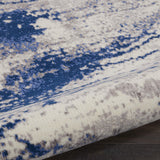 Nourison Twilight Beach Ivory Blue 8' x ROUND Area -Rug, Easy -Cleaning, Non Shedding, Bed Room, Living Room, Dining Room, Kitchen (8 Round)