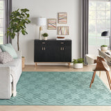Nourison Versatile Indoor/Outdoor Aqua/Teal 8' x 10' Area-Rug, Easy-Cleaning, Non Shedding, Bed Room, Living Room, Dining Room, Deck, Backyard, Patio, High Traffic Area (8x10)