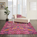 Nourison Passion Fuchsia 8' x 10' Area -Rug, Boho, Moroccan, Bed Room, Living Room, Dining Room, Kitchen, Easy -Cleaning, Non Shedding (8x10)
