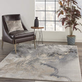 Nourison Maxell Modern Abstract Grey 6' x 9' Area Rug, (6' x 9')