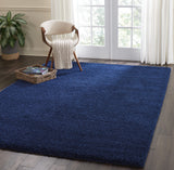 Nourison Malibu Shag Solid Navy 6'7' x 9'6' Area Rug, Easy -Cleaning, Non Shedding, Bed Room, Living Room, Dining Room, Kitchen (7x10)