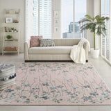 Nourison TRA04 Tranquil Bohemian Floral Pink Area Rug 8' X 10