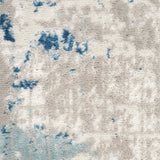 Nourison Concerto Distressed Ivory Grey Blue 7'10" x 9'10" Area_Rug, Easy-Cleaning, Non Shedding, Bed Room, Living Room, Dining Room, Kitchen (8x10)