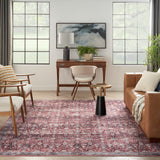 Nourison Brilliance Machine Washable Traditional Vintage Brick/Ivory 5'3" x 7'3" Area -Rug, Easy -Cleaning, Non Shedding, Bed Room, Living Room, Dining Room, Kitchen (5x7)