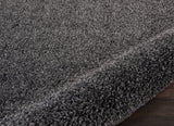 Nourison Malibu Shag Solid Dark Grey 6'7" x 9'6" Area-Rug, Easy-Cleaning, Non Shedding, Bed Room, Living Room, Dining Room, Kitchen (7x10)