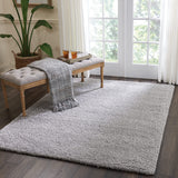 Nourison Malibu Shag Solid Silver Grey 5'3" x 7'3" Area -Rug, Easy -Cleaning, Non Shedding, Bed Room, Living Room, Dining Room, Kitchen (5x7)