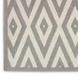 Nourison Grafix Geometric White/Grey 6' x 9' Area -rug, Easy -cleaning, Non Shedding, Bed Room, Living Room, Dining Room, Kitchen (6x9)