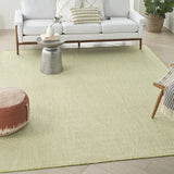 Nourison Courtyard Indoor/Outdoor Ivory Green 7' x 10' Area Rug, Geometric, Easy Cleaning, Non Shedding, Bed Room, Living Room, Dining Room, Deck, Patio, Backyard (7x10)