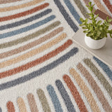 Nourison Astra Machine Washable Abstract Ivory/Multi 7'10" x 10' Area-Rug, Easy-Cleaning, Non Shedding, Bedroom, Living Room, Dining Room, Kitchen