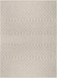 Nourison Positano Indoor/Outdoor Light Grey 9' x 12' Area Rug, Easy Cleaning, Non Shedding, Bed Room, Living Room, Dining Room, Backyard, Deck, Patio (9x12)