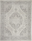Nourison Tranquil Traditional Ivory/Grey 8' x 10' Area -Rug, Easy -Cleaning, Non Shedding, Bed Room, Living Room, Dining Room, Kitchen (8x10)